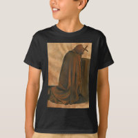 Gregorian Monk In Prayer Wearing Hooded Cassock