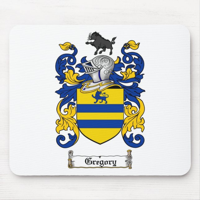 GREGORY FAMILY CREST -  GREGORY COAT OF ARMS MOUSE MAT (Front)