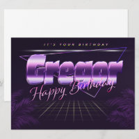 Gregory Last Name First Name purple retro card bir