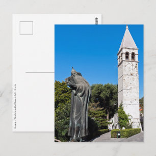Gregory of Nin statue in Split - Dalmatia, Croatia Postcard