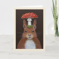 Gregory the European red squirrel card