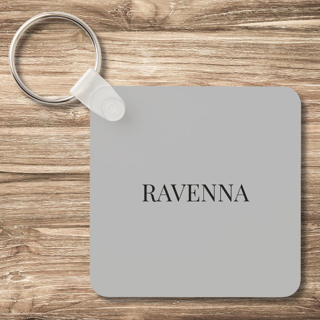 Greige Luxury Personalized Serif Name Gift For Her Key Ring (Creator Uploaded)