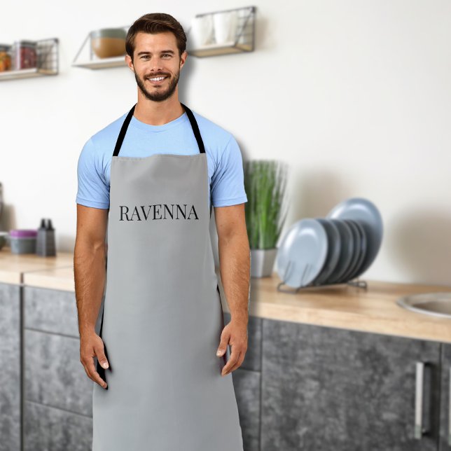 Greige Luxury Serif Personalised Custom Name Apron (Creator Uploaded)