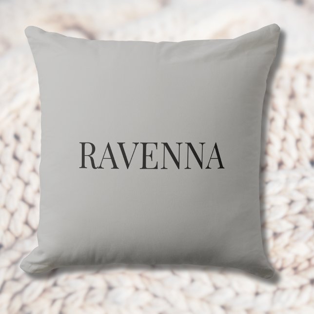 Greige Luxury Serif Personalised Custom Name Cushion (Creator Uploaded)