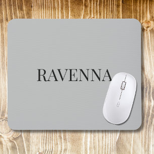 Greige Luxury Serif Personalised Custom Name Mouse Mat