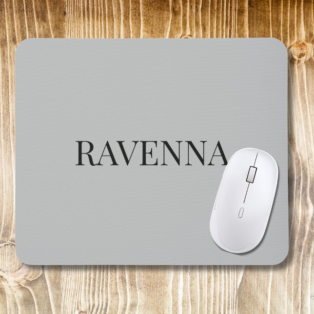 Greige Luxury Serif Personalised Custom Name Mouse Mat (Creator Uploaded)