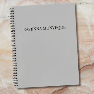 Greige Luxury Serif Personalised Custom Name Notebook