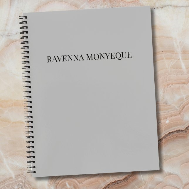 Greige Luxury Serif Personalised Custom Name Notebook (Creator Uploaded)
