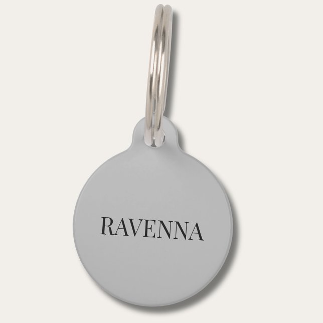 Greige Luxury Serif Personalised Custom Name Pet Tag (Creator Uploaded)
