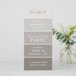 Greige Paint Swatch Card Housewarming Party Invite