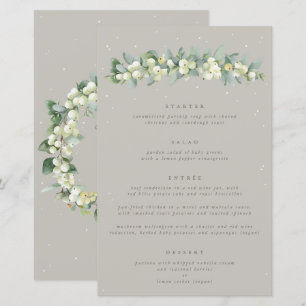 Greige Snowberry+Eucalyptus 4 Course Wedding Menu