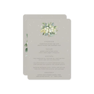 Greige Snowberry+Eucalyptus 4 Course Wedding Menu