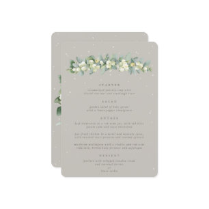 Greige Snowberry+Eucalyptus 4 Course Wedding Menu