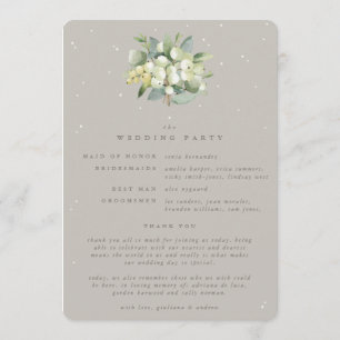 Greige Snowberry+Eucalyptus Bouquet Winter Wedding Programme