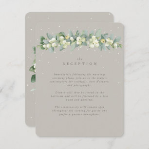 Greige Snowberry+Eucalyptus Garland Reception Enclosure Card