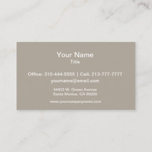 Greige Solid Colour Customise It Business Card