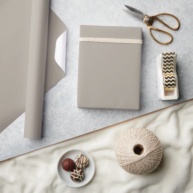 Greige Solid Colour Customise It Wrapping Paper (Crafts)
