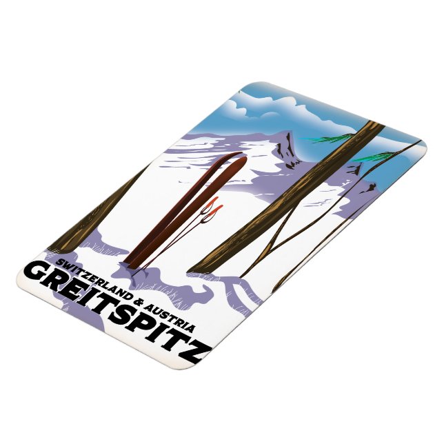 Greitspitz Switzerland & Austria Ski poster Magnet (Left Side)