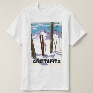 Greitspitz Switzerland & Austria Ski poster T-Shirt