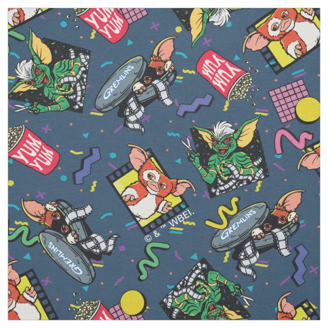 Gremlins™ 80's Retrowave Pattern Fabric (Swatch)