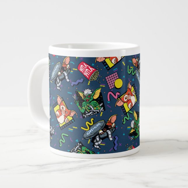 Gremlins™ 80's Retrowave Pattern Large Coffee Mug (Front Left)