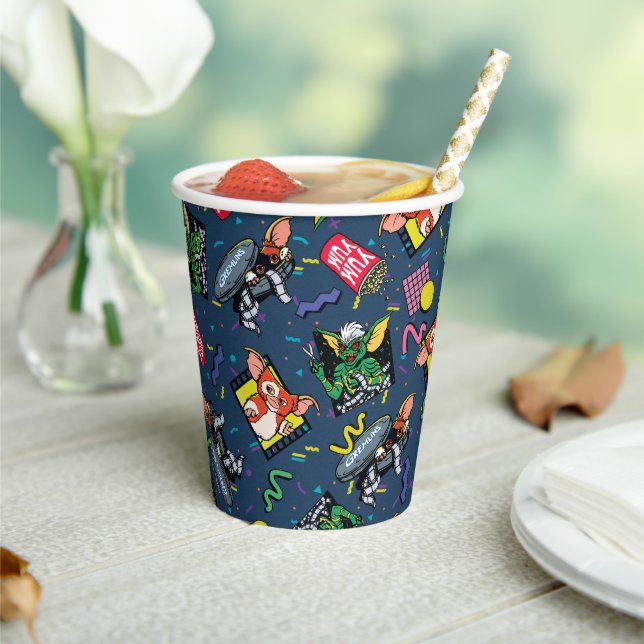 Gremlins™ 80's Retrowave Pattern Paper Cups (Insitu)