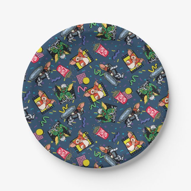 Gremlins™ 80's Retrowave Pattern Paper Plate (Front)