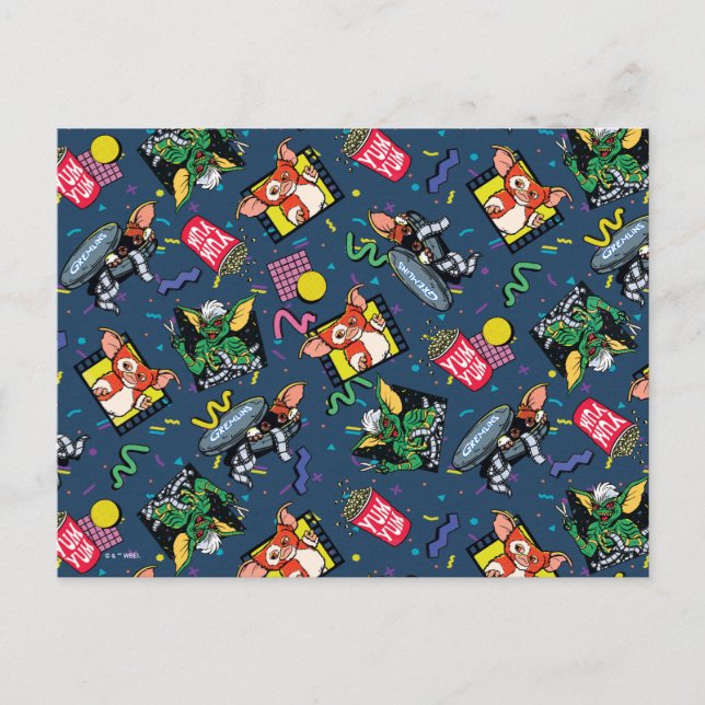 Gremlins™ 80's Retrowave Pattern Postcard (Front)