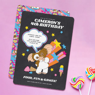 Gremlins   Gizmo Chalkboard Birthday Invitation