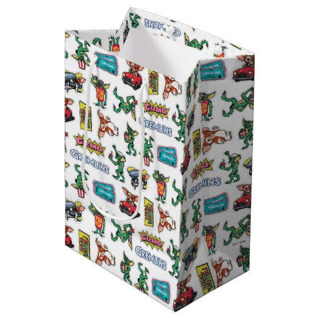 Gremlins™ Sticker Fun Pattern Medium Gift Bag (Front Angled)
