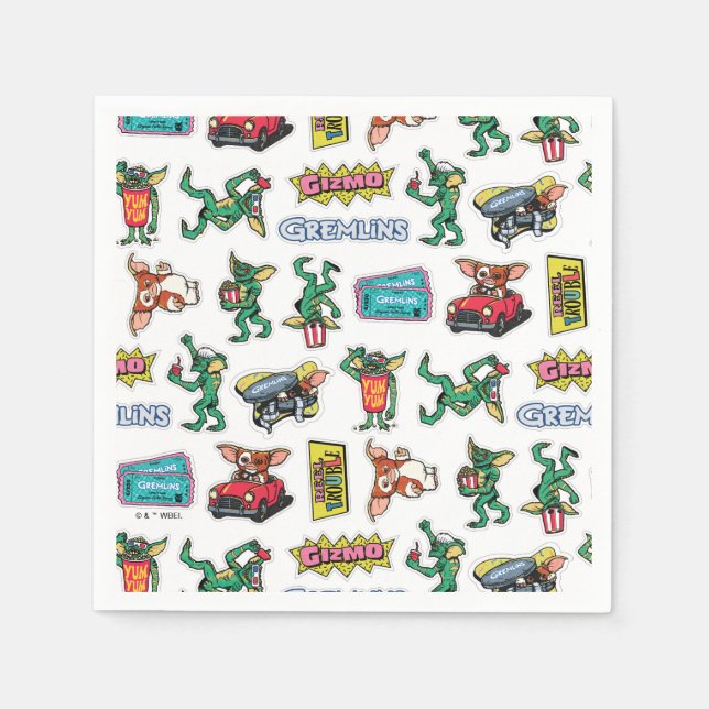 Gremlins™ Sticker Fun Pattern Napkin (Front)