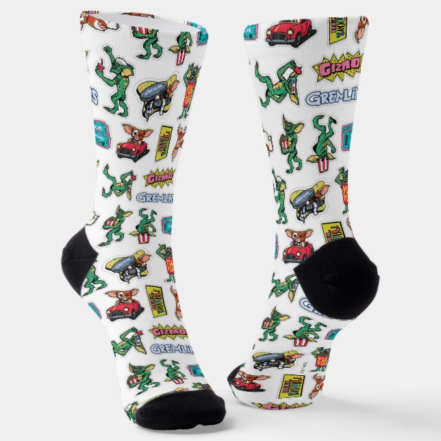 Gremlins™ Sticker Fun Pattern Socks (Angled)