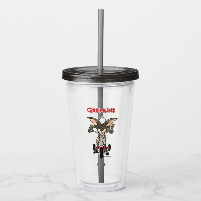 Gremlins | Stripe Riding Tricycle Acrylic Tumbler (Front)