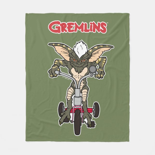 Gremlins | Stripe Riding Tricycle Fleece Blanket (Front)