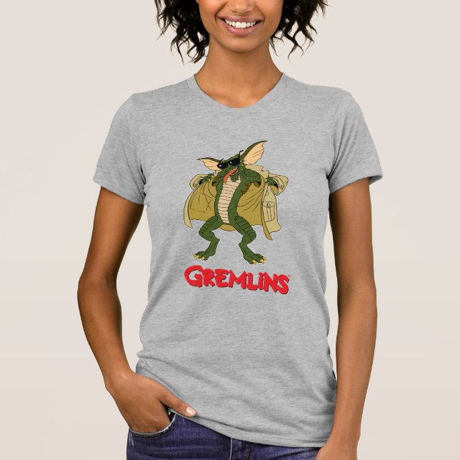 Gremlins | Stripe Trench Coat Flash T-Shirt (Front)