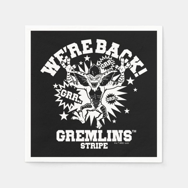 Gremlins | Stripe We're Back Napkin (Front)