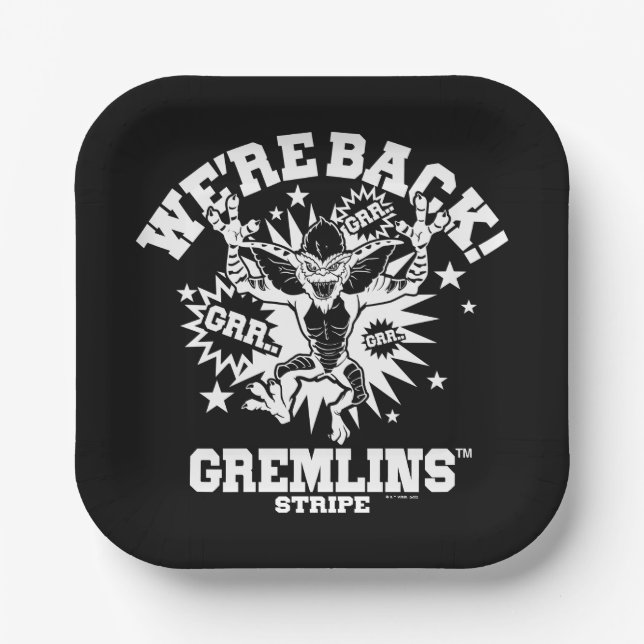 Gremlins | Stripe We're Back Paper Plate (Front)
