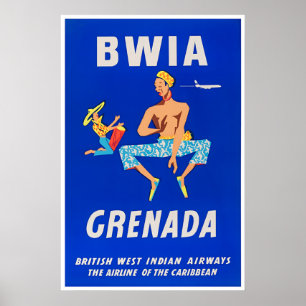 Grenada Art Caribbean Art Print Travel Poster Home