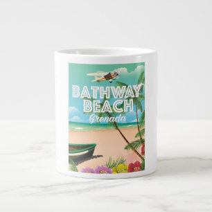 Grenada Bathway beach Travel Poster Large Coffee Mug