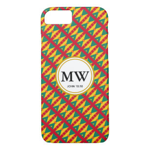 GRENADA CARRIACOU Abundant Life Monogram Christian iPhone 8/7 Case