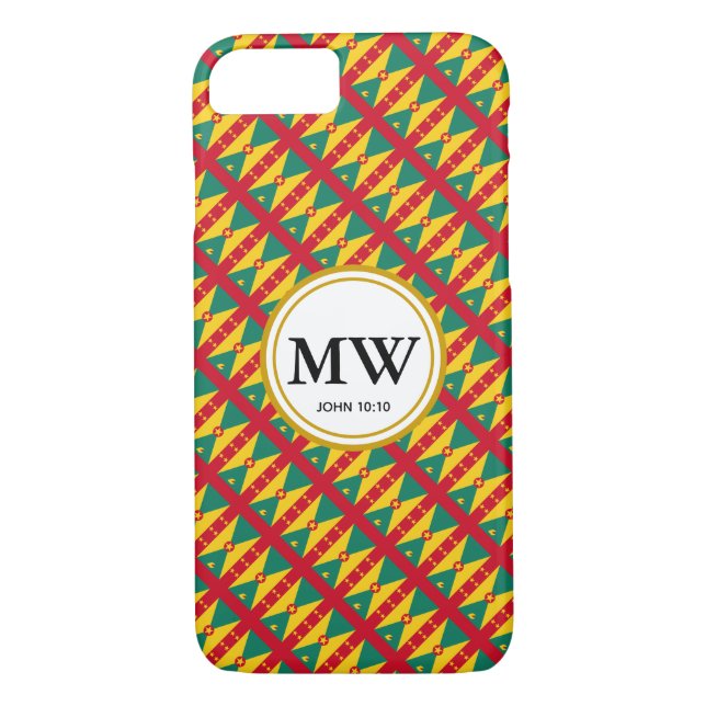 GRENADA CARRIACOU Abundant Life Monogram Christian Case-Mate iPhone Case (Back)