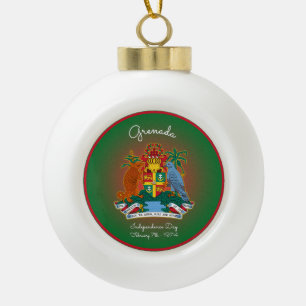 Grenada Coat of Arms Ceramic Ball Christmas Ornament