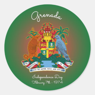 Grenada Coat of Arms Classic Round Sticker
