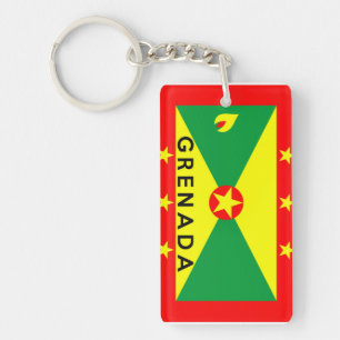grenada country flag symbol name text key ring