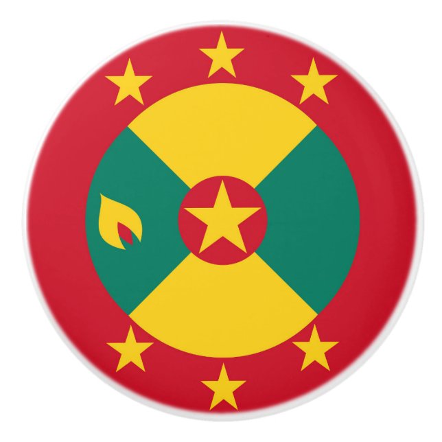 Grenada flag ceramic knob (Front)