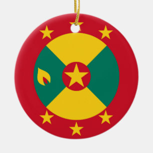 Grenada flag ceramic tree decoration
