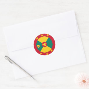 Grenada flag classic round sticker