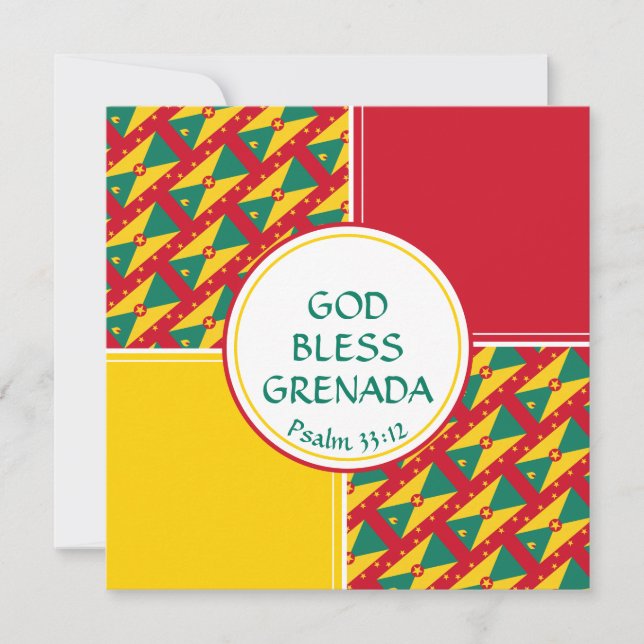 GRENADA FLAG Custom Birthday Greeting Holiday Card (Front)