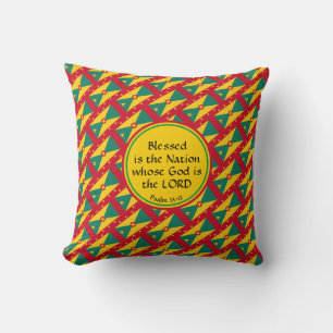 GRENADA Flag Custom Christian Scripture Cushion