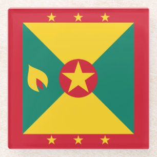 Grenada Flag Glass Coaster